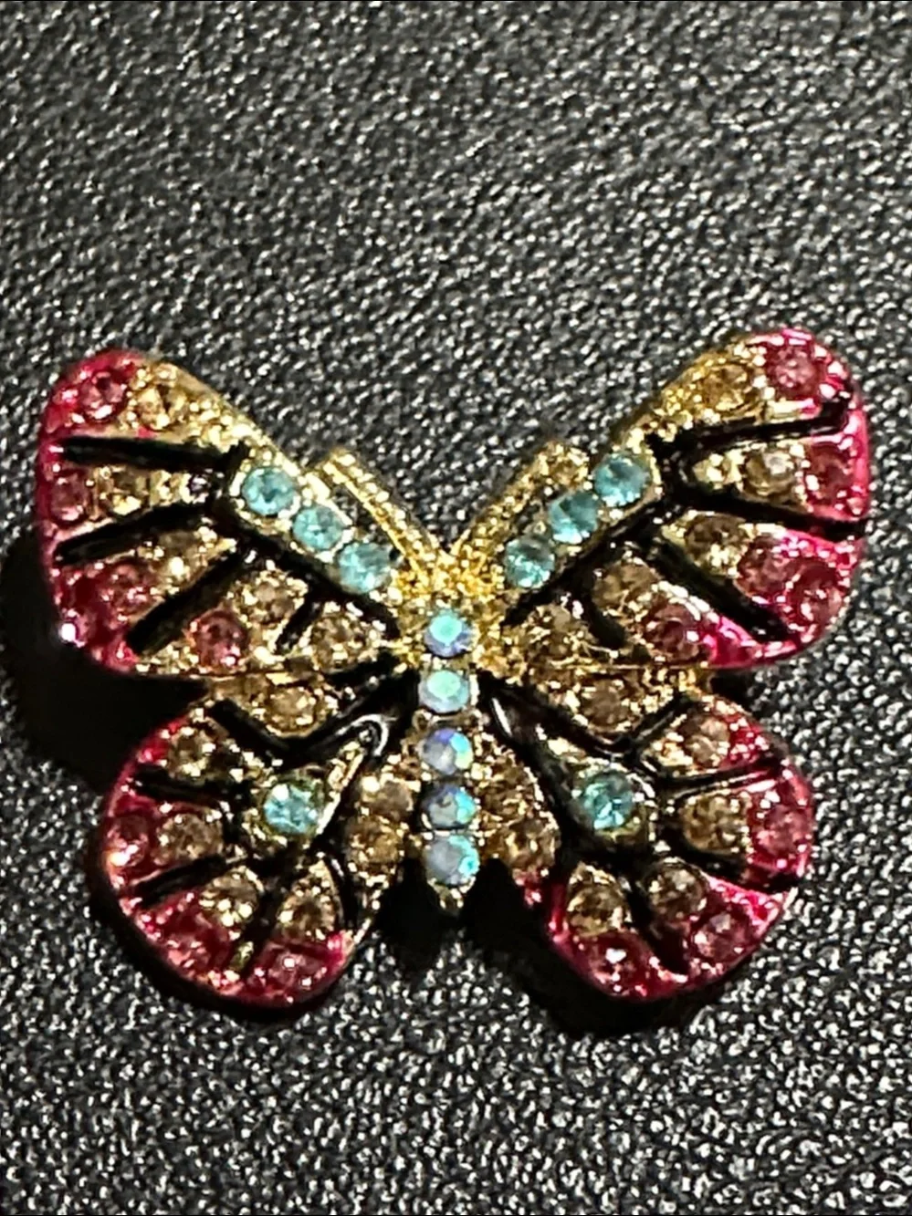 Roman 2017 Bereavement 18k Gold Plate & Crystal Accent Butterfly Brooch
